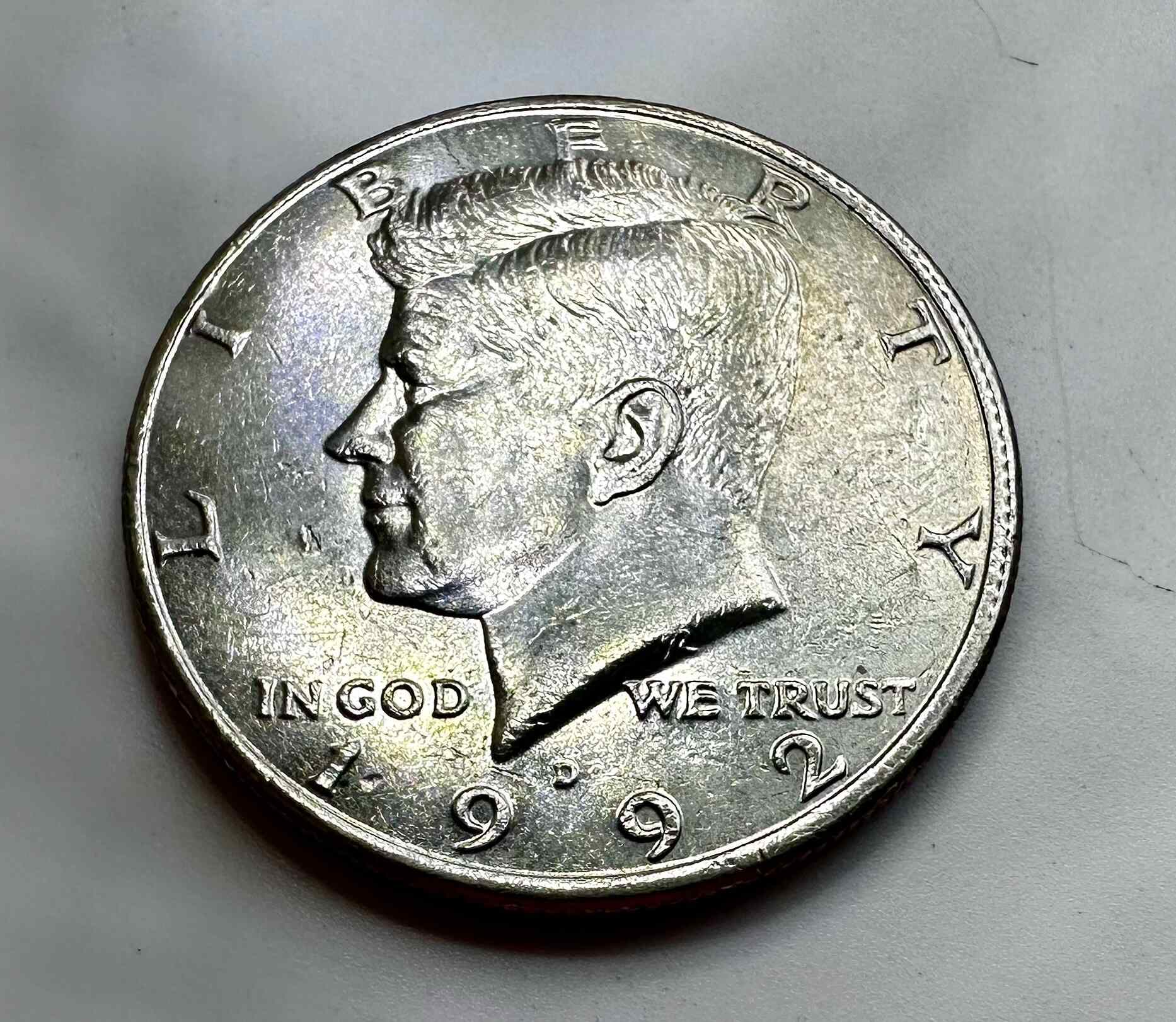 1992-D-Kennedy-Half---Partial-Collar-Or-Broadstruck,-With-DDO?