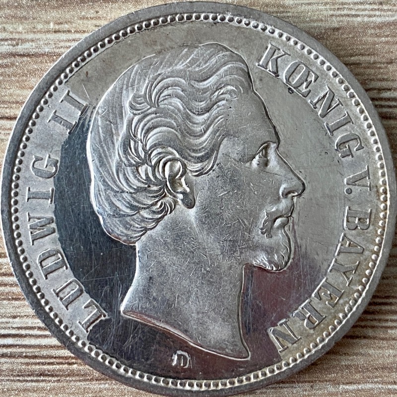 Germany-States-Bavaria-5-Marks-1876-D