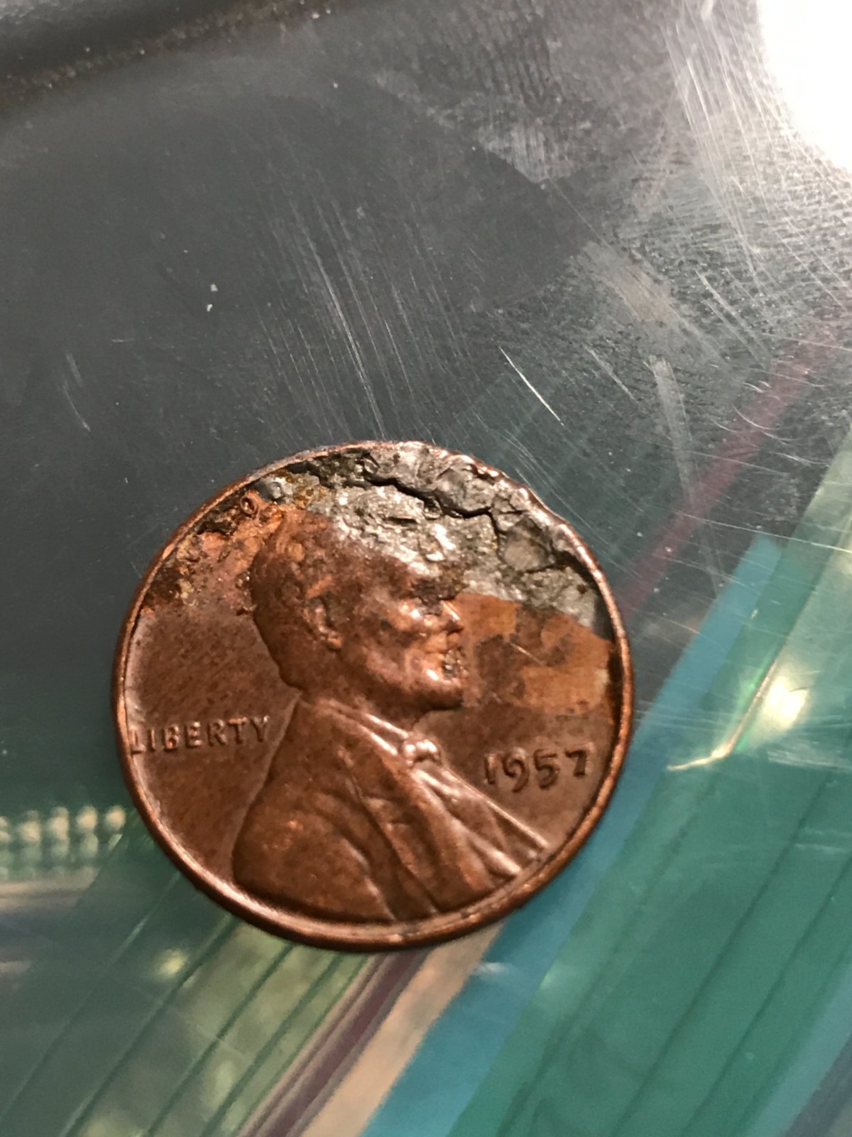 1957-P-Wheat-Penny-Lamination-Error-?-It-Has-To-Be.