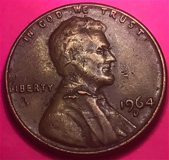 1964-D-Lincoln-Memorial-Penny-Lamination-Peel-Or-PMD