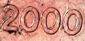 2000-Penny-With-Severe-Mint-Damage-Withddo-&md!