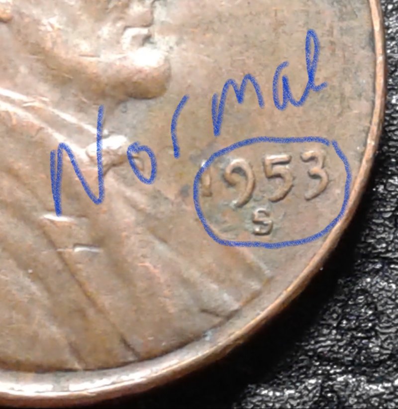 1951-D--Lincoln-Wheat-Penny;-Obverse-Mint-Mark-Misplacement