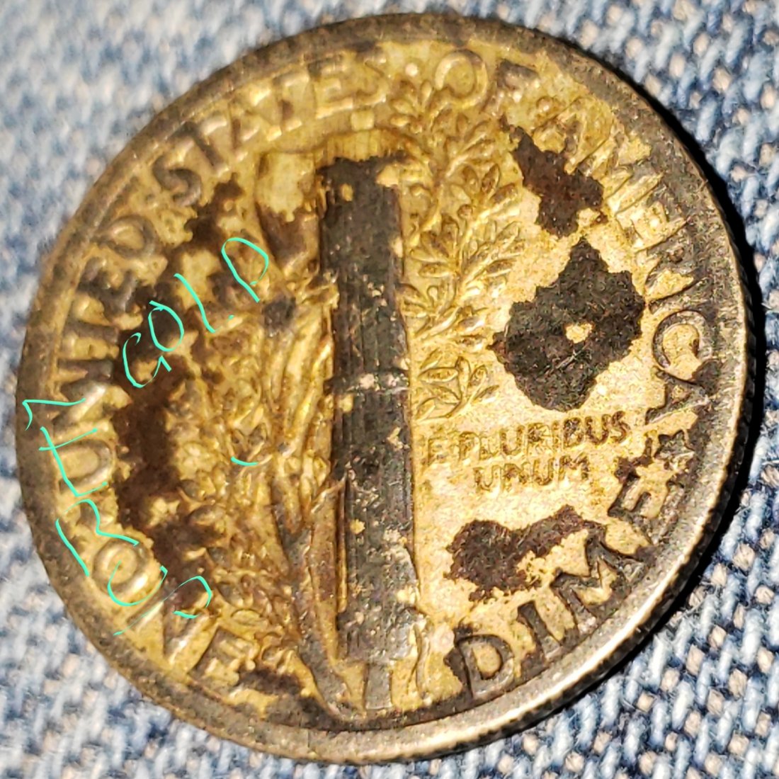 1940-S-Mercury-Dime,-Struck-Over-Struck-Tenth-Ounce-Gold?-Pics-Here!