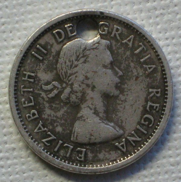 1964-Canadian-Penny-Non-Copper-/-Magnetic-Vending-Test-Coin?