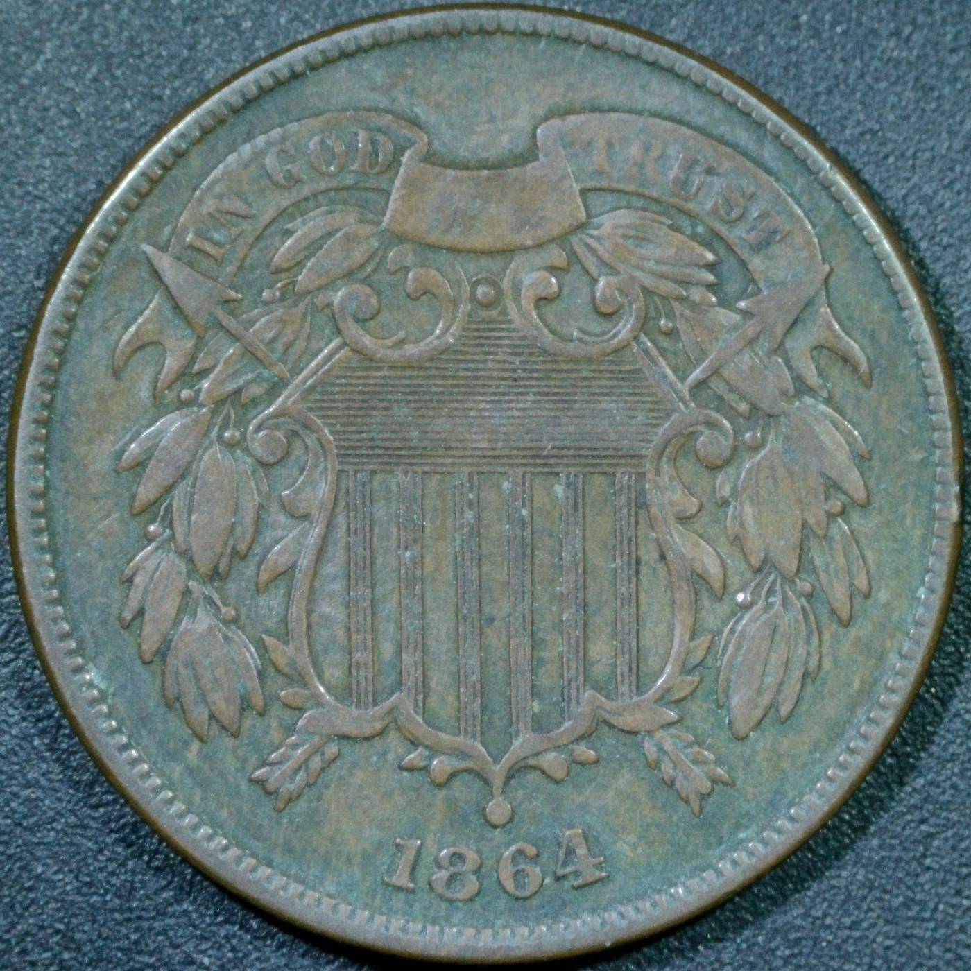 1864-2-Cent-For-Grading
