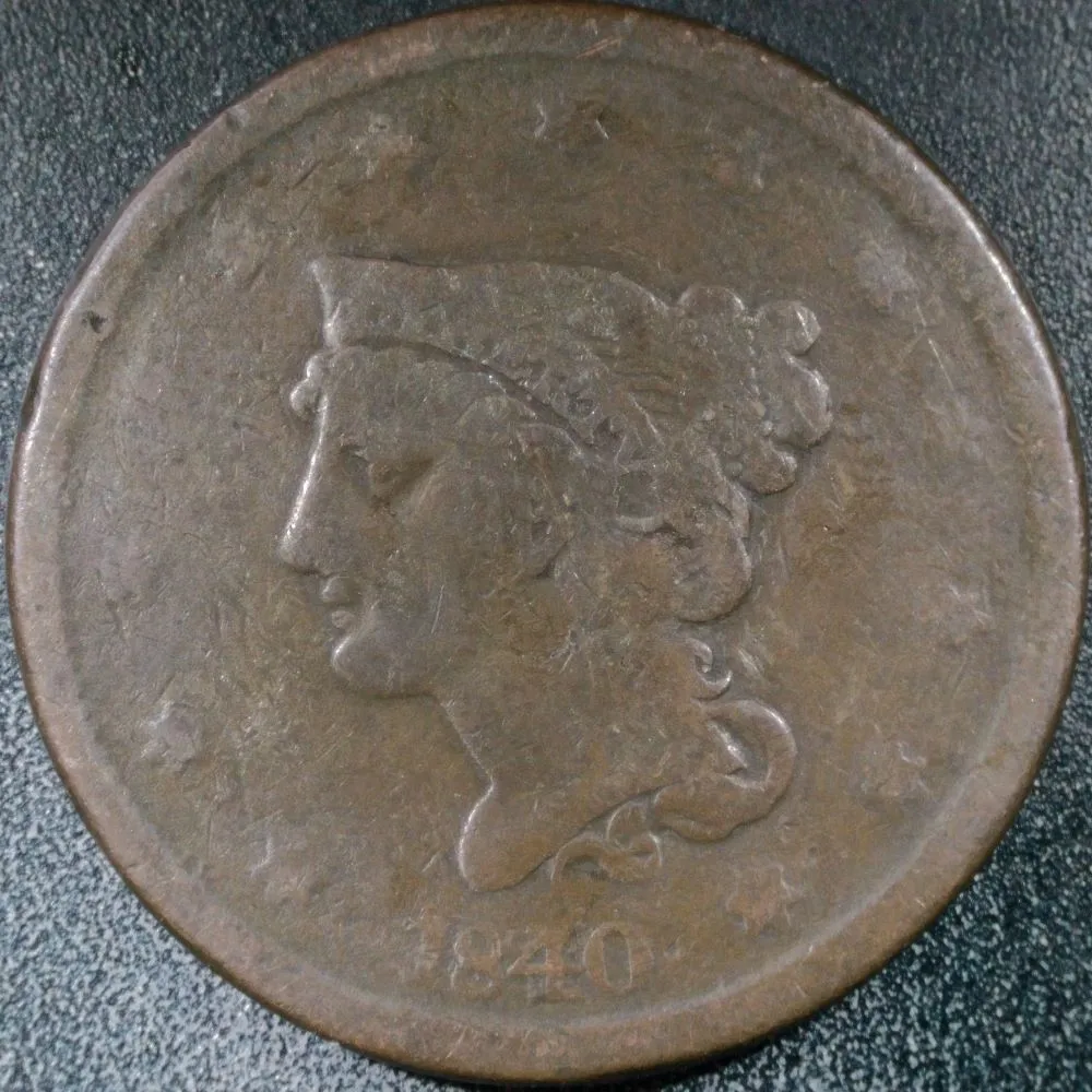 1840-Large-Cent:-Ruined-Hole-Filler