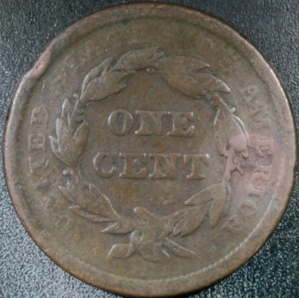 1840-Large-Cent:-Ruined-Hole-Filler