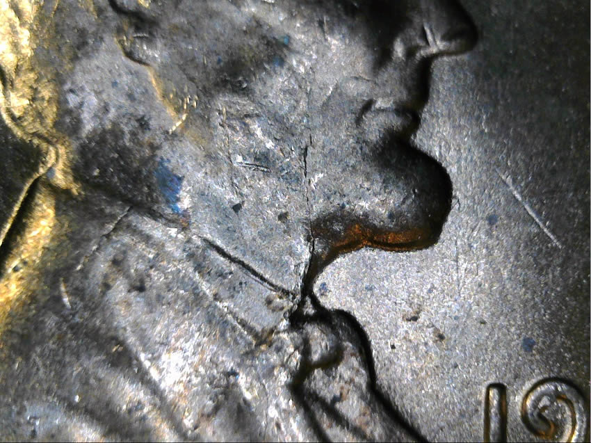 1960-P-LMC-Vertical-Almost-Bilateral-Die-Crack-Down-Lincoln!