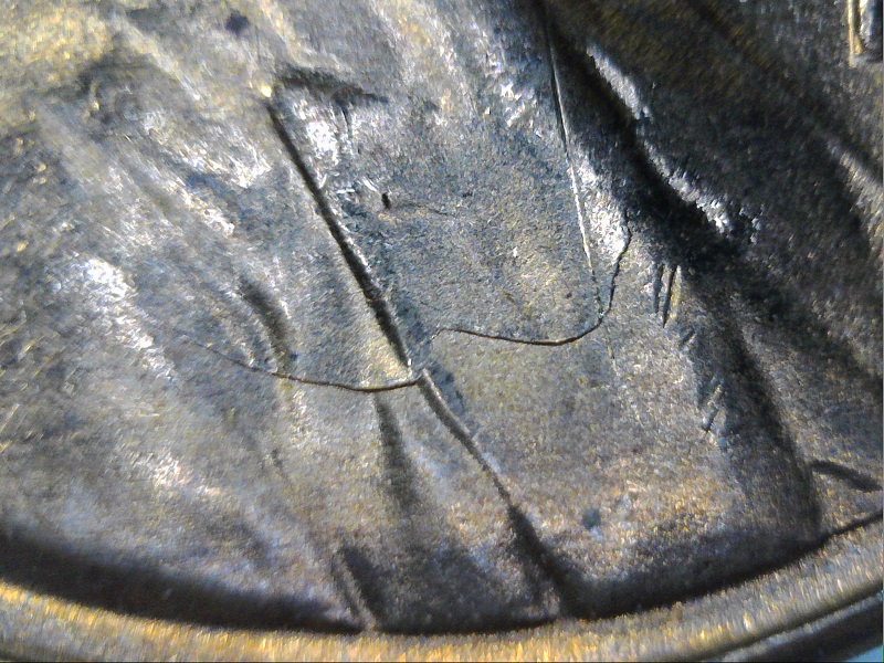 1955-S-BU-Wheat-Double-Die-Chip-5's,-Die-Crack-Vest-&-Die-Break-Right-Stalk