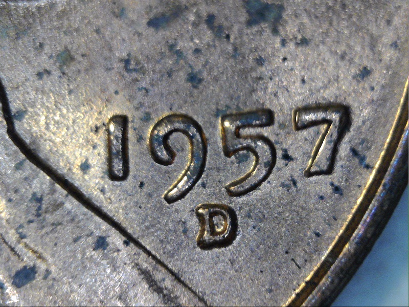 1957-D-BU-Wheat-Roll---48-Of-50-Are-RPM-&-Die-Chip!
