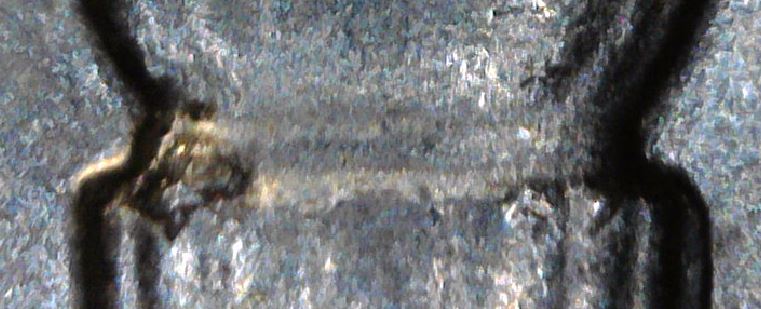 2002-P-Roosevelt-Dime---Interesting-Extra-Metal-In-Eye-And-On-Reverse