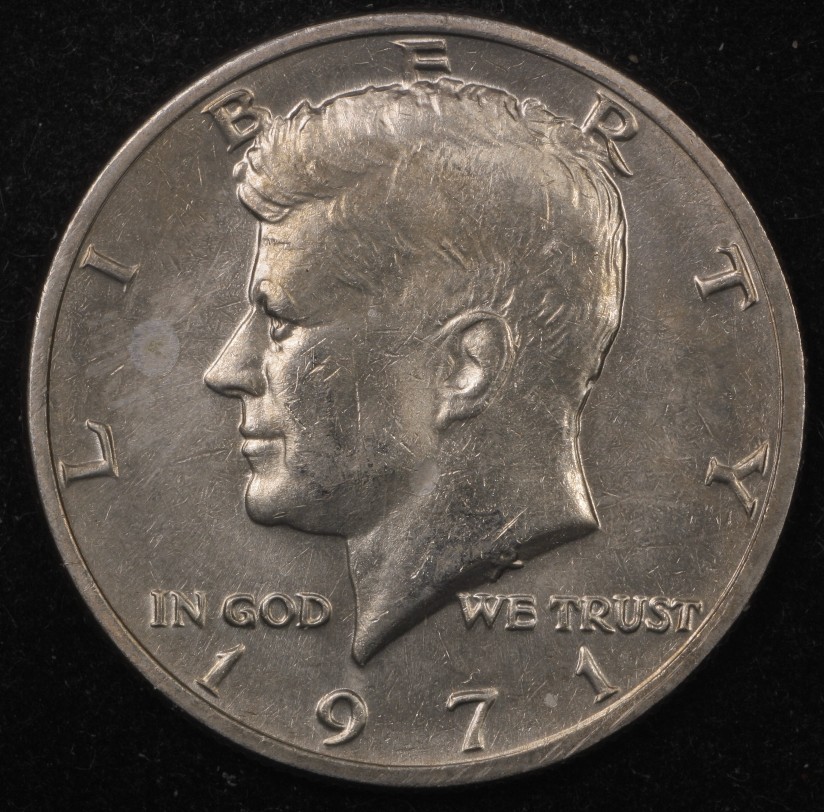 Kennedy-Half-1971-P---Is-That-Doubling-On-The-Face-Below-The-Nose-Down-To-The-Chin,-/W-A-Die-Clash?