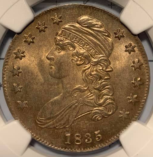 1835-Capped-Bust-Half-For-Grade