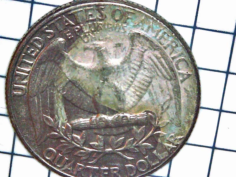 An-Interesting?-1991-Quarter-With-A-Very-Defined-Area-Of-Greenish-Color