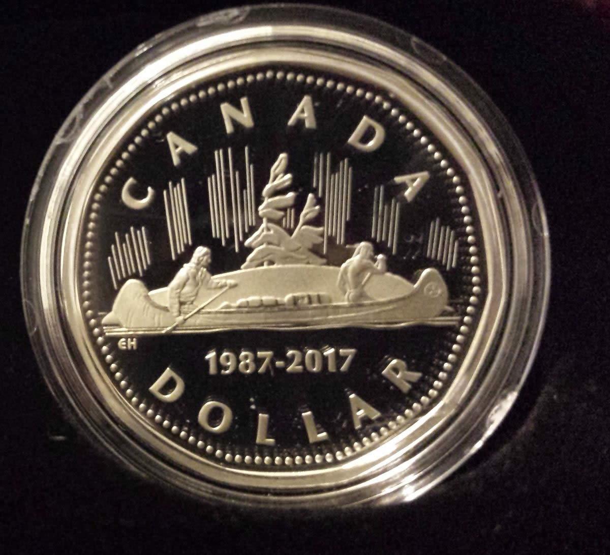 Sellout-Alert:-95%-Sold!-Pure-Silver-2-Coin-Set---30th-Anniversary-Of-The-Loonie-2017
