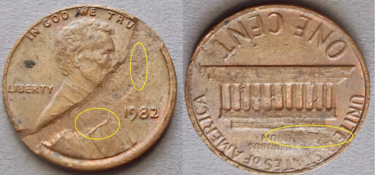 1982-Cent,-Obverse-Flaw?-Or-Just-Damage?