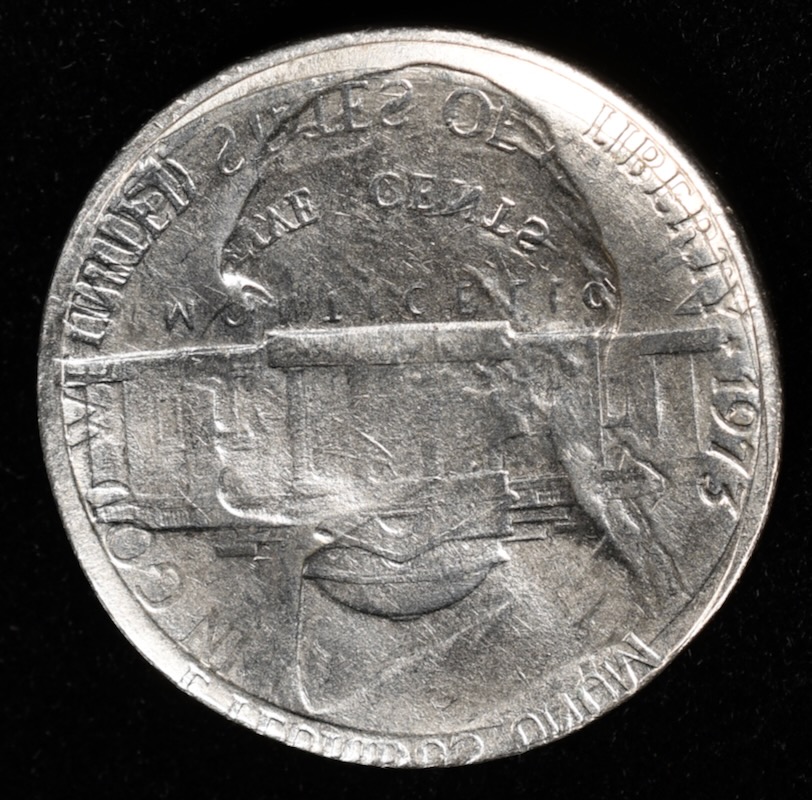 1973/4-Jefferson-Nickel-Mint-Error-Coin-With-Double-Brockage.