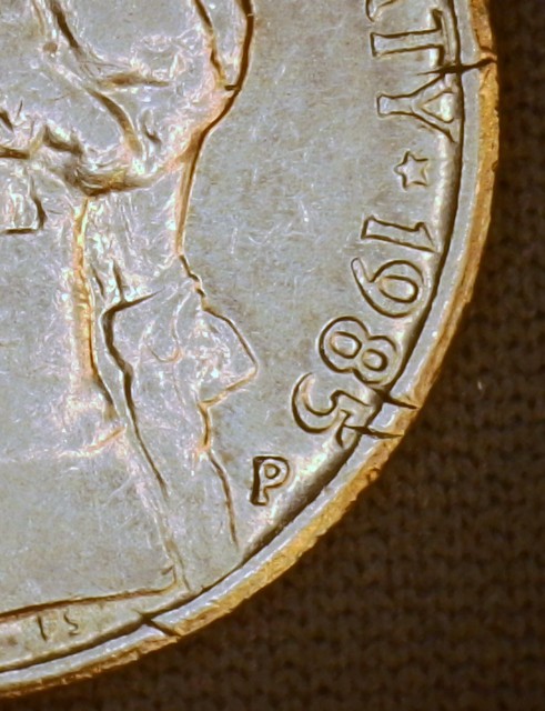 1985-P-Nickel,-Defective-Planchet-Or-PMD?