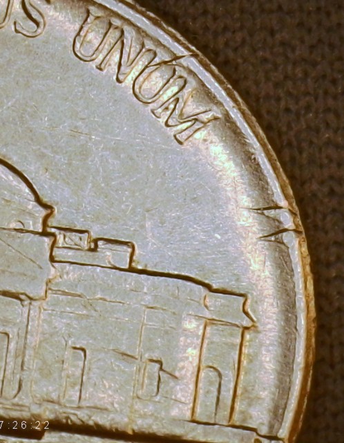 1985-P-Nickel,-Defective-Planchet-Or-PMD?