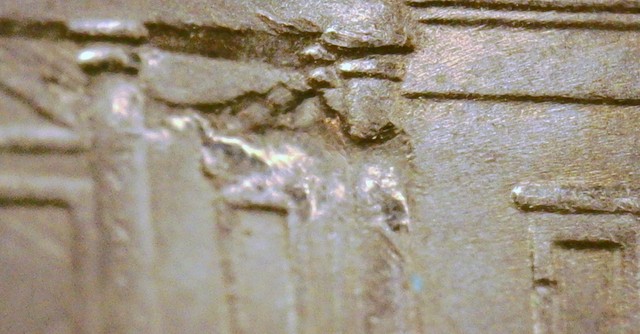 Heavy-Stuck-Thru-Object-/-2020-P-Jefferson-Nickel-/-Two-Places