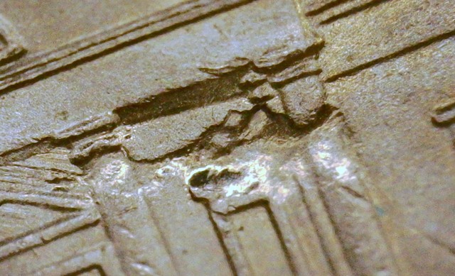 Heavy-Stuck-Thru-Object-/-2020-P-Jefferson-Nickel-/-Two-Places