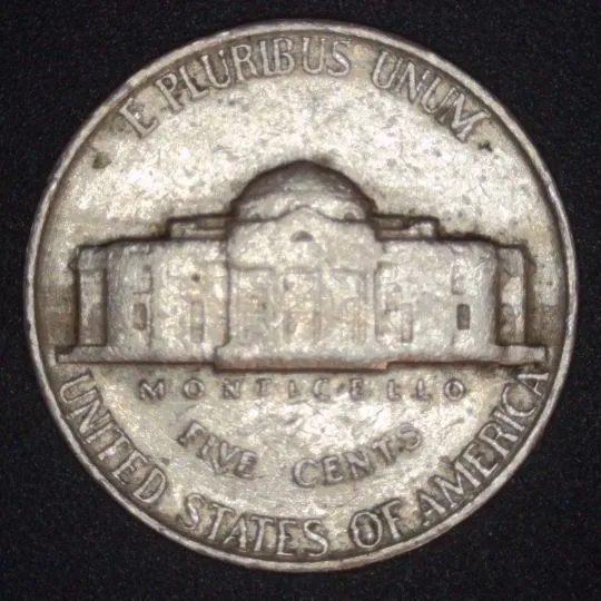1961-Jefferson-Nickel-/-Lamination-Error