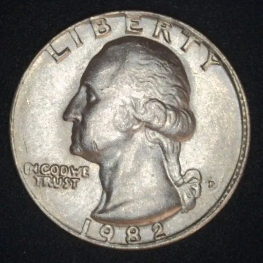 1982-P-Washington-Quarter-/-Collar-Clash