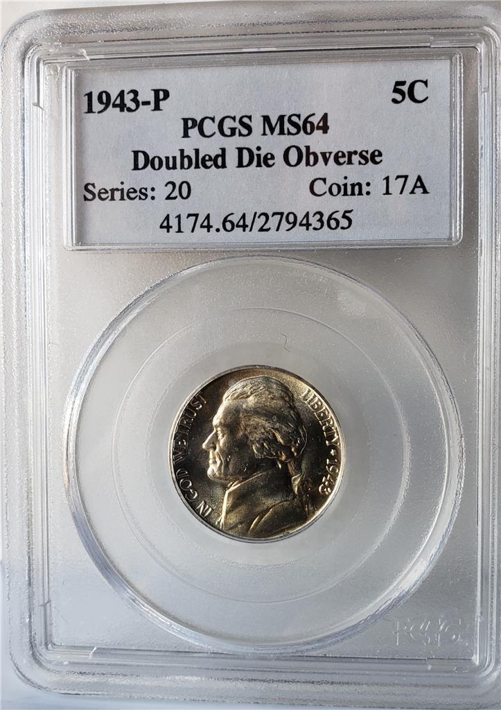 1943-P-Jefferson-Nickel---Doubled-Die-Obverse-Doubled-Eye----PCGS-MS-64