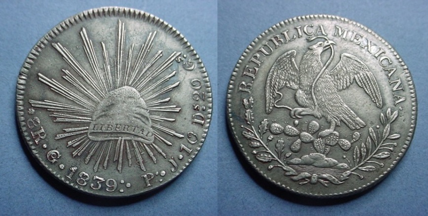 1839-Go-Pj-Republic-Of-Mexico-8-Reales
