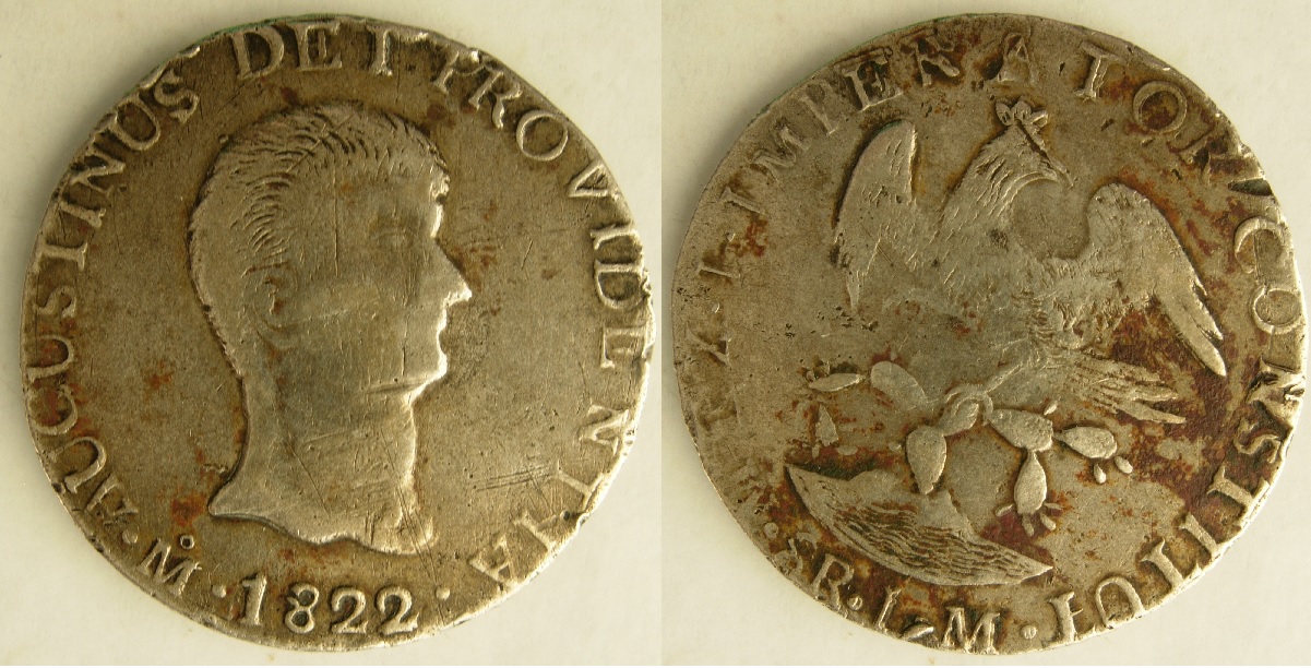 Iturbide-8-Reales---1822---Mexico
