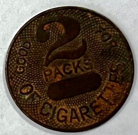 Good-For-2-Packs-Of-Cigarettes-Token,-Age,-Value?