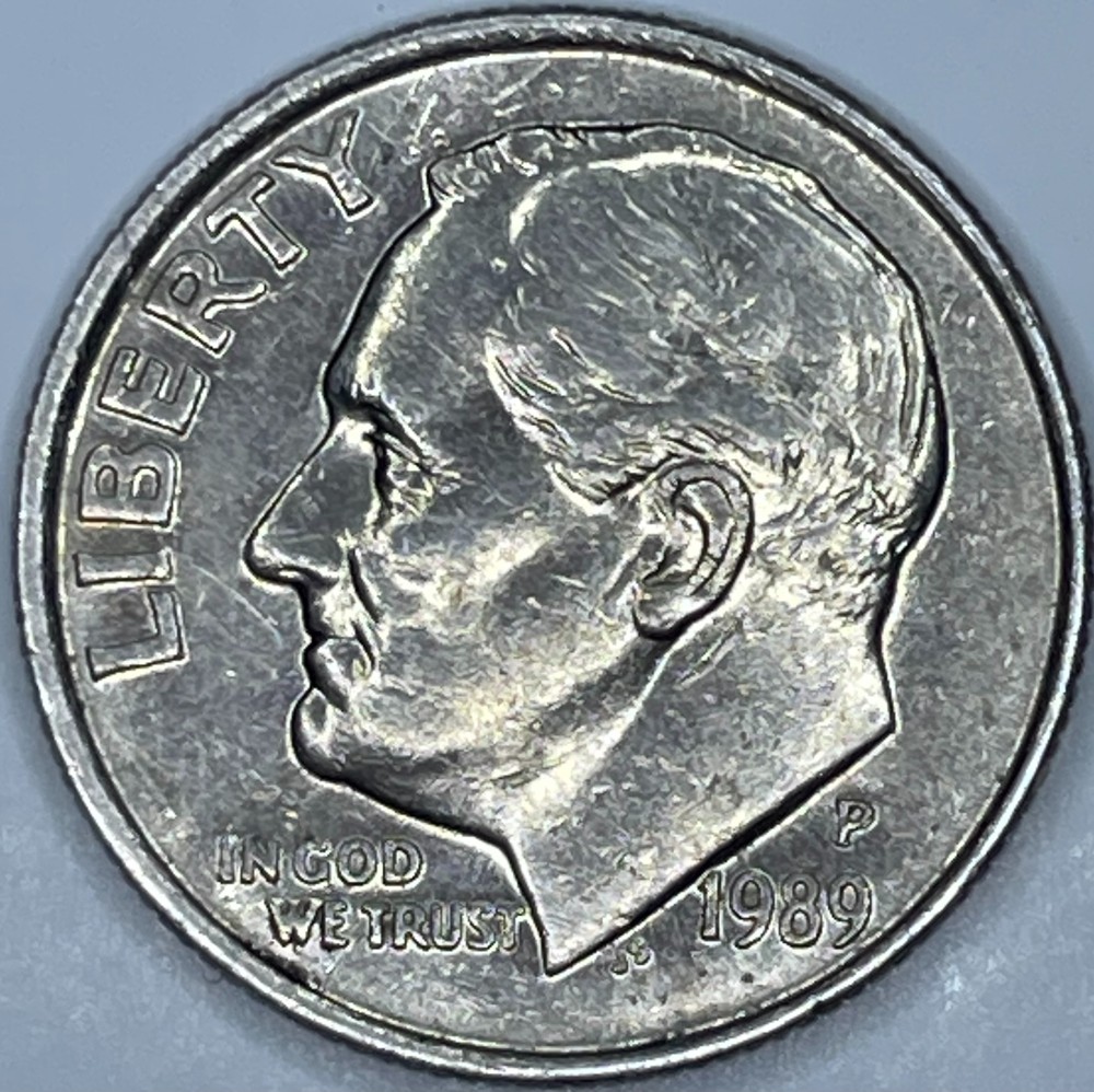 1989-P-Dime-With-Crazy-DDD-On-Reverse