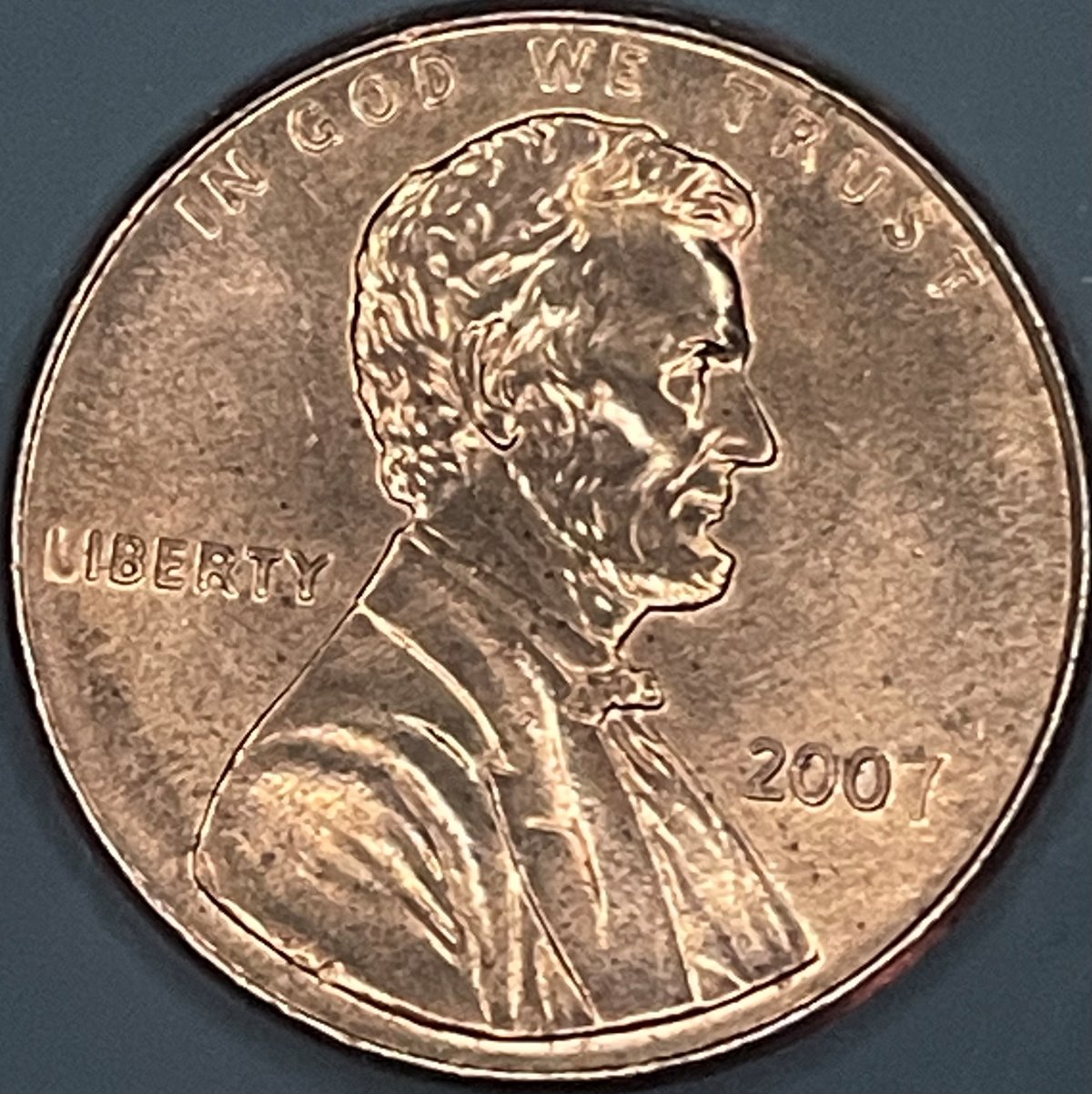 2007-Penny-With-Strange-Strike-On-Reverse-Rim