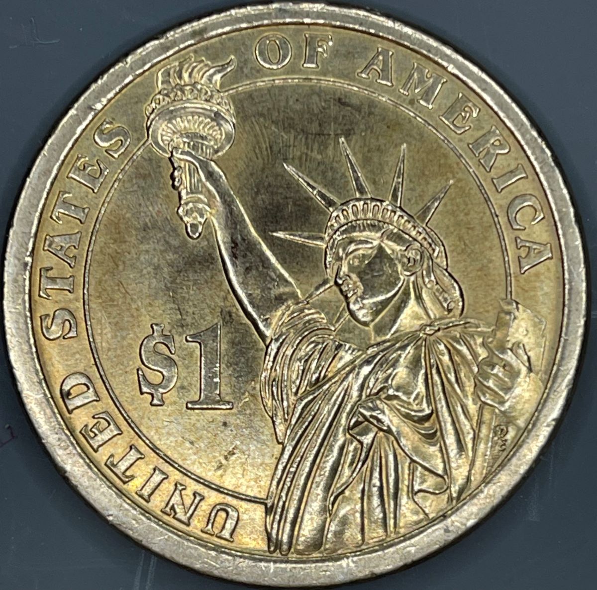 2009-P-Harrison-Presidential-Dollar-With-Die-Cracks---OBV-&-Rev