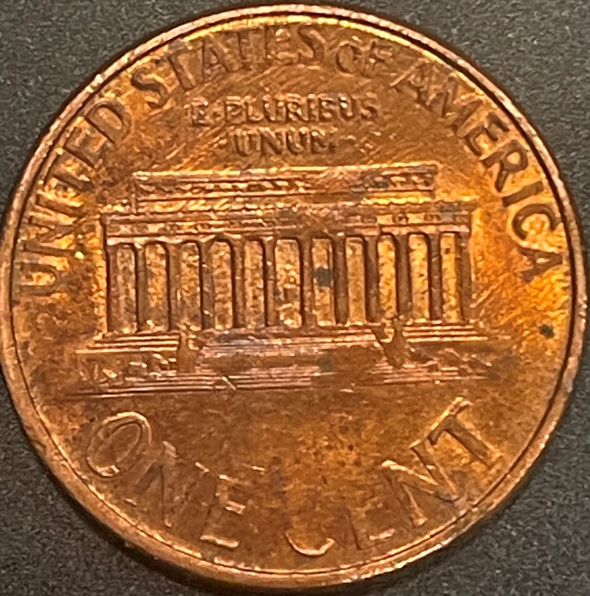 1997-Penny-Struck-Through-Grease-On-Obverse---