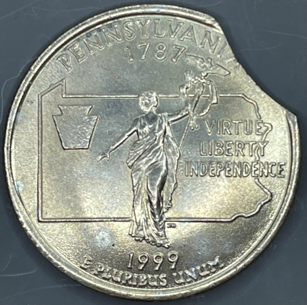1999-P-Pennsylvania-State-Quarter-With-A-Curved-Clip
