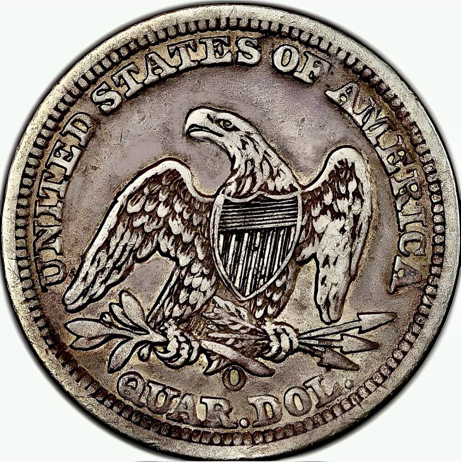 1851-O-Liberty-Seated-Quarter-Type-2,-No-Motto-For-Grading
