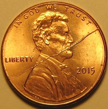2015-P-Lincoln-Cent---Obverse-Bisecting-Rim-To-Rim-Die-Crack---Wow-!