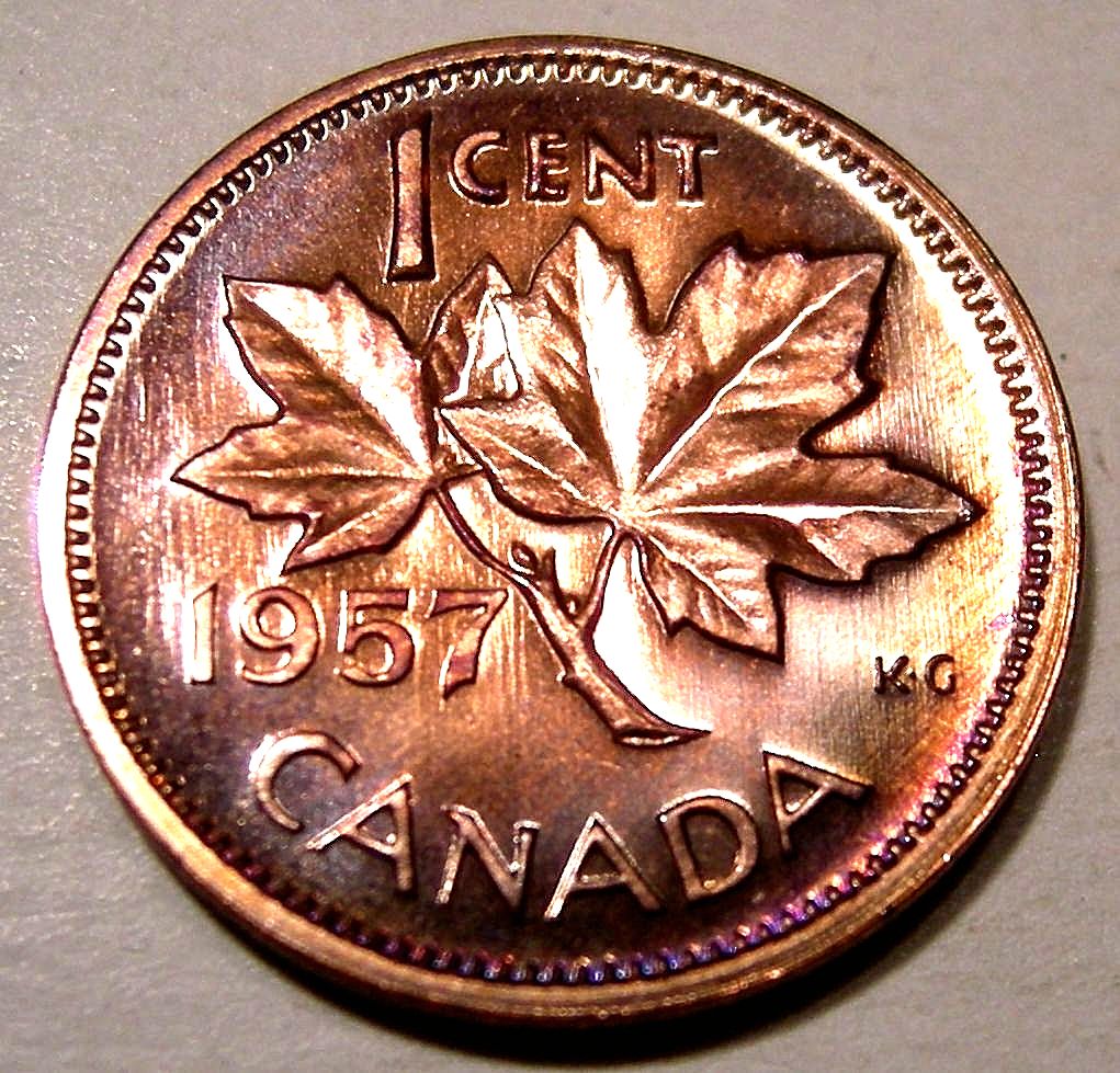 1957-Cent---Beautiful-Coloured-Proof-?