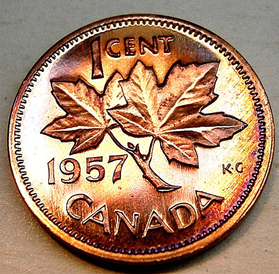 1957-Cent---Beautiful-Coloured-Proof-?