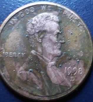 1998-D-Penny-Multi-Color-And-Printing-Errors,-Beautiful-Rainbow-Of-Colors.