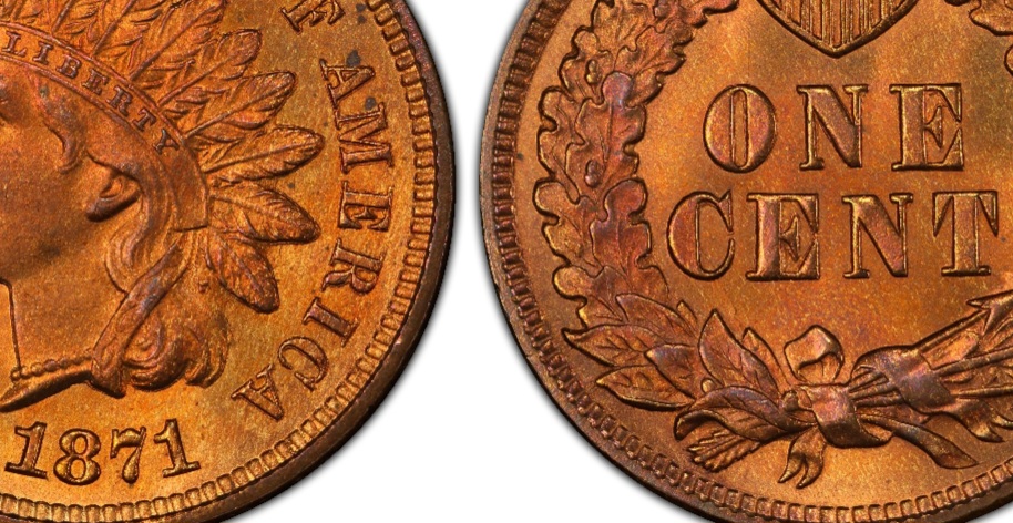Found-An-1864-Indian-Head-Cent-L-On-The-Ribbon-Cameo-Uncirculated