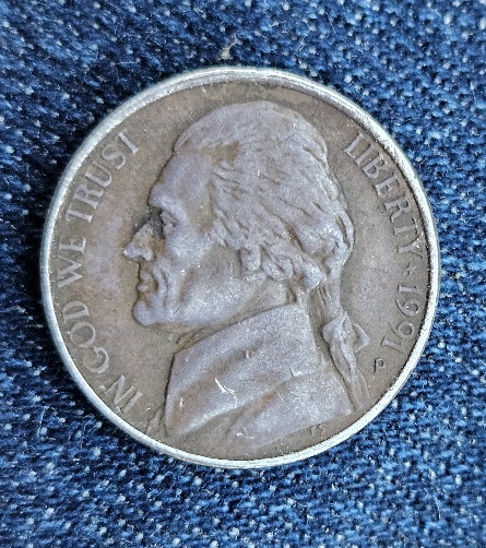 1991-P-Nickel.-Awesome-Discoloration