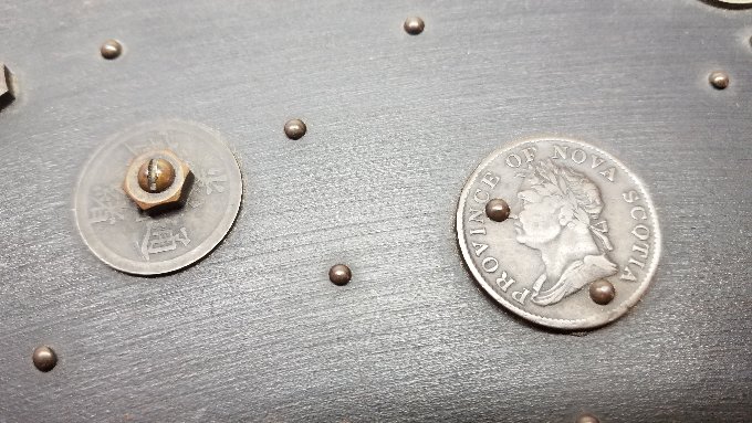Antique-Box-With-World-Coins-All-Over-It...help-ID-Chinese-Coins-And-More!