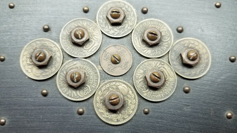 Antique-Box-With-World-Coins-All-Over-It...help-ID-Chinese-Coins-And-More!