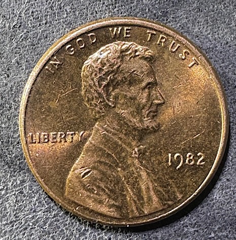 1982-Lincoln-Penny-3.1-Grams,-Die-Crack,-Rim-Separation,-Copper-Missing?