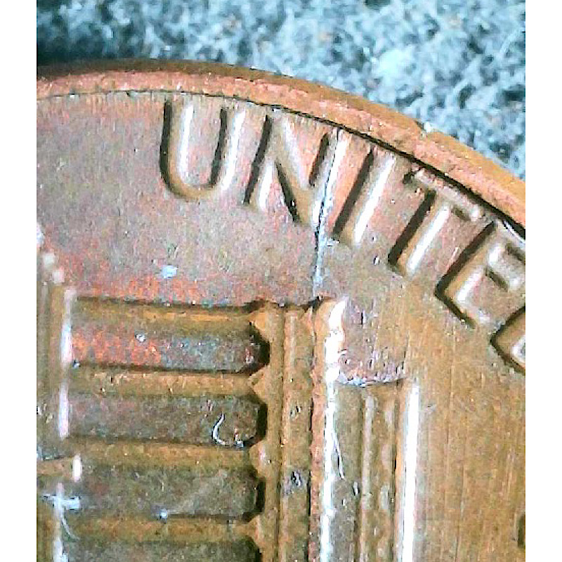 1982-Lincoln-Penny-3.1-Grams,-Die-Crack,-Rim-Separation,-Copper-Missing?