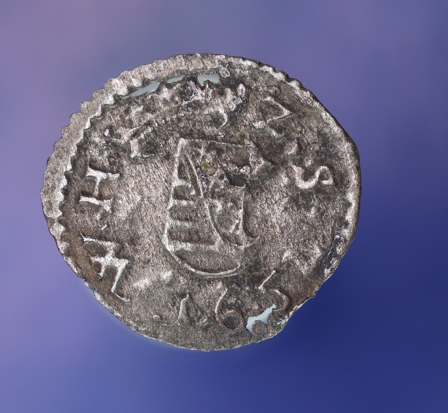 Tiny-German-States-Coin-1652,-Saxony?-Id:-Saxe-Weimar-Pfennig