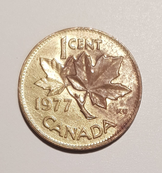 1977-Canada-1-Cent-Struck-On-Brass-Or-Bronze?