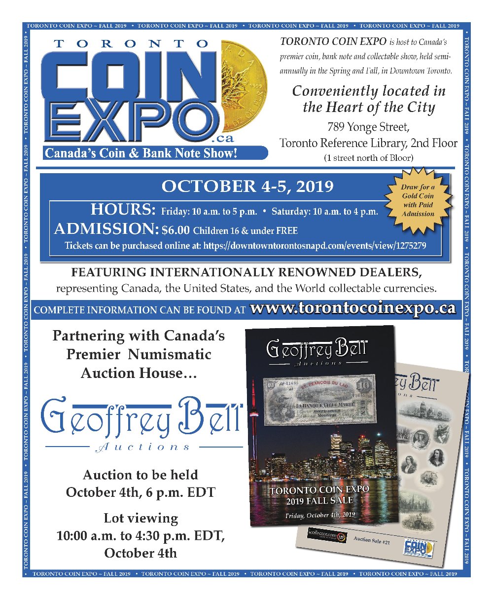 Toronto-Coin-Expo---Canada's-Coin-Show-&-Auction,-Fall-2019